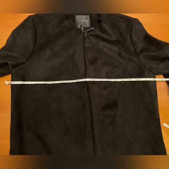 Ladies Dynamite black Suede feel waterfall coat size US XS - Picture 5 of 8